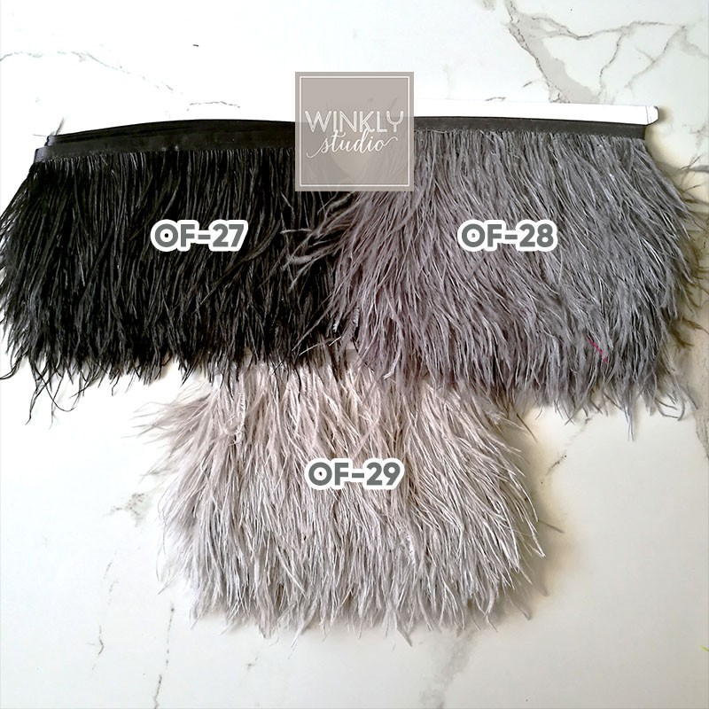 Bulu Ostrich Pendek 8cm - 10cm Ostrich Feather 10 cm Renda Ostrich