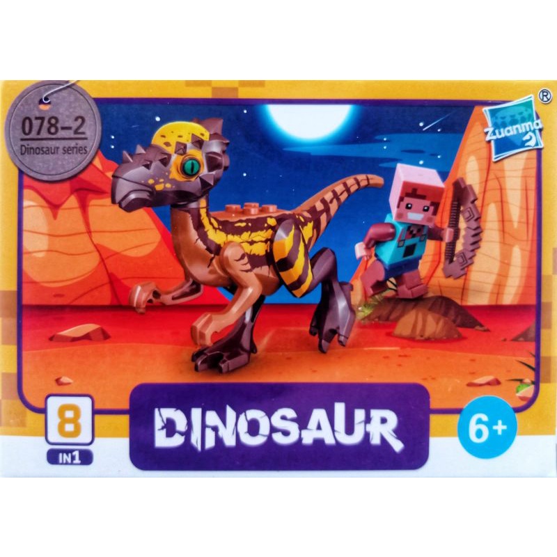 mainan anak lego mine craft world minicraft SATU PAKET ISI 3 KARAKTER FIGURE LQS 62101 mini craft minifigure block mini figure bricks dunia kotak square marvel naruto ninjago justice league avengers robot rangers dinosaurus tentara army soldier-Minecraft Dino 078-2