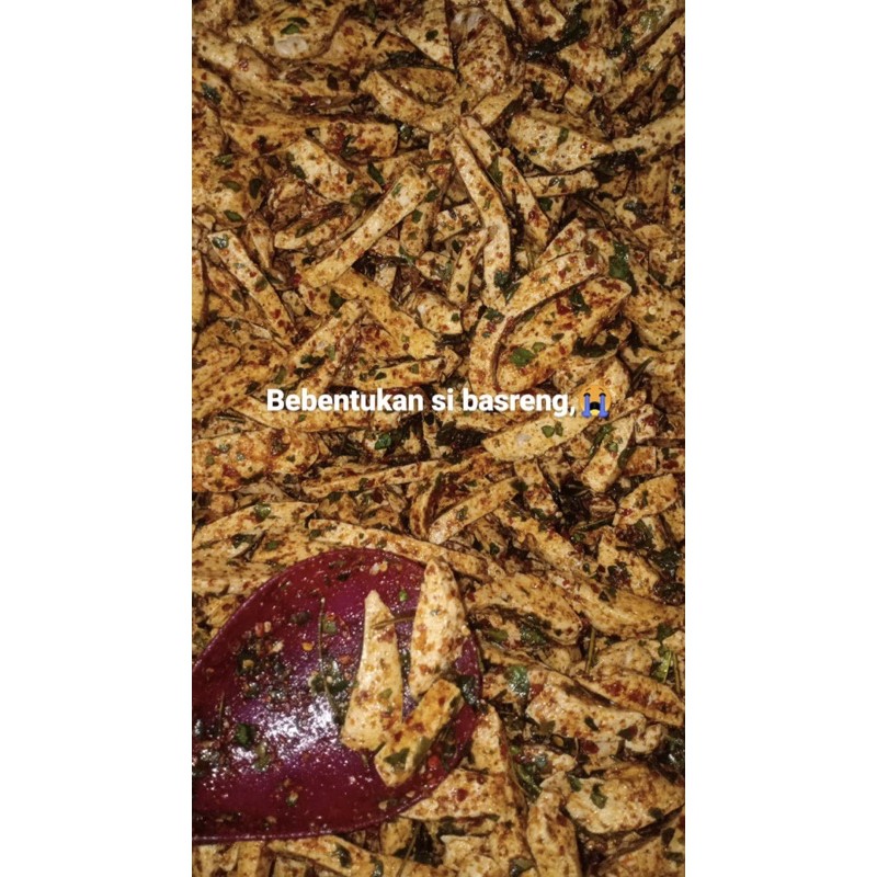 

Basreng pedas mampus daun jeruk
