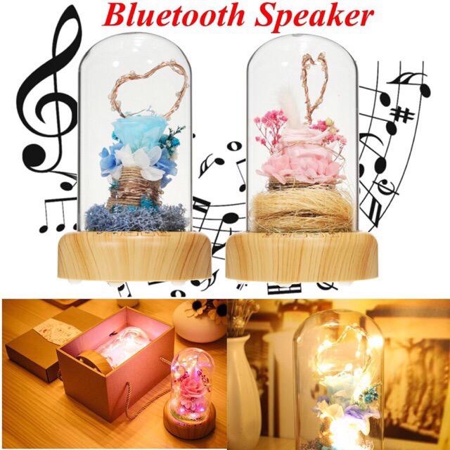 Romantic Bluetooth Speaker LED Rose Kado Unik Valentine Anniversary