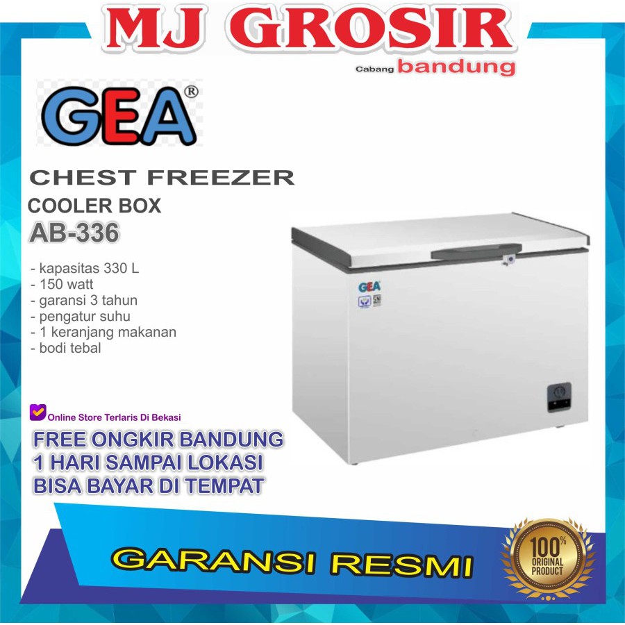 GEA AB 336 R CHEST FREEZER BOX 330 L LEMARI PEMBEKU 330 LITER BY GEA