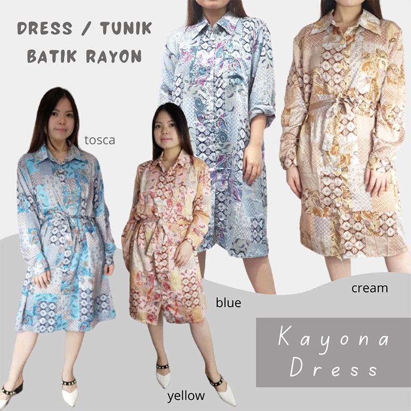 KAYONA DRESS - Dress Batik Wanita / Tunik Batik