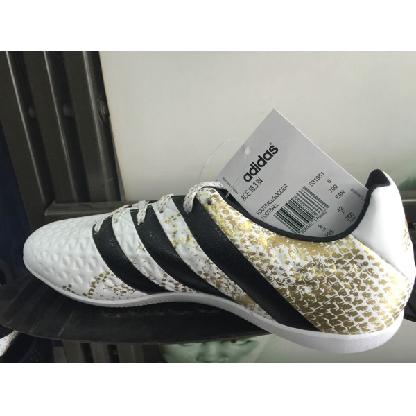 sepatu futsal adidas ACE 16.3 IN white gold black original 100% new
