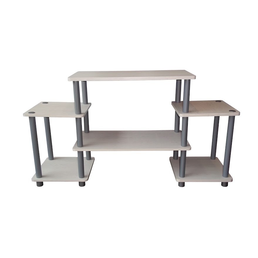 Funika 11257 WW/GY - Rak TV dengan Kaki Tabung - Putih/Abu-Abu