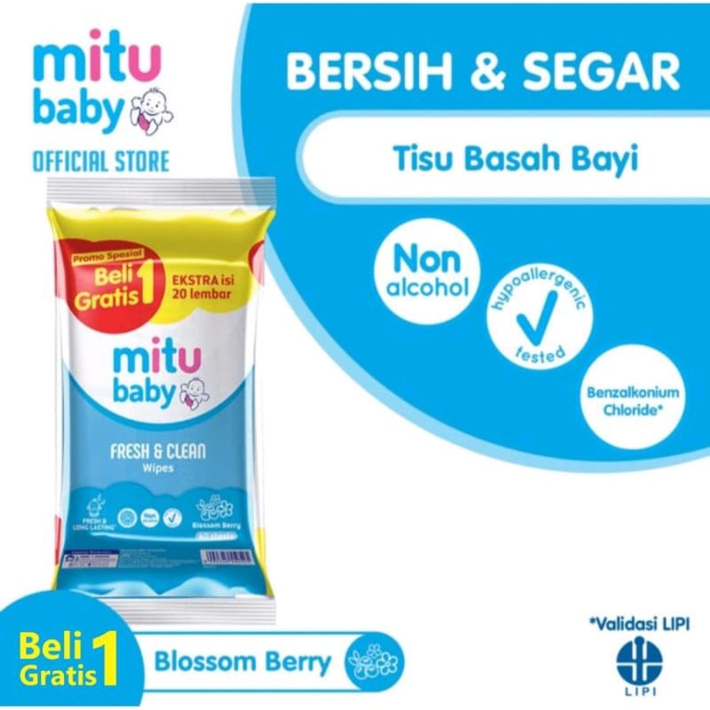 TISSUE BASAH MITU BABY TISU BAYI BABY WIPES 50 SHEET PERLENGKAPAN