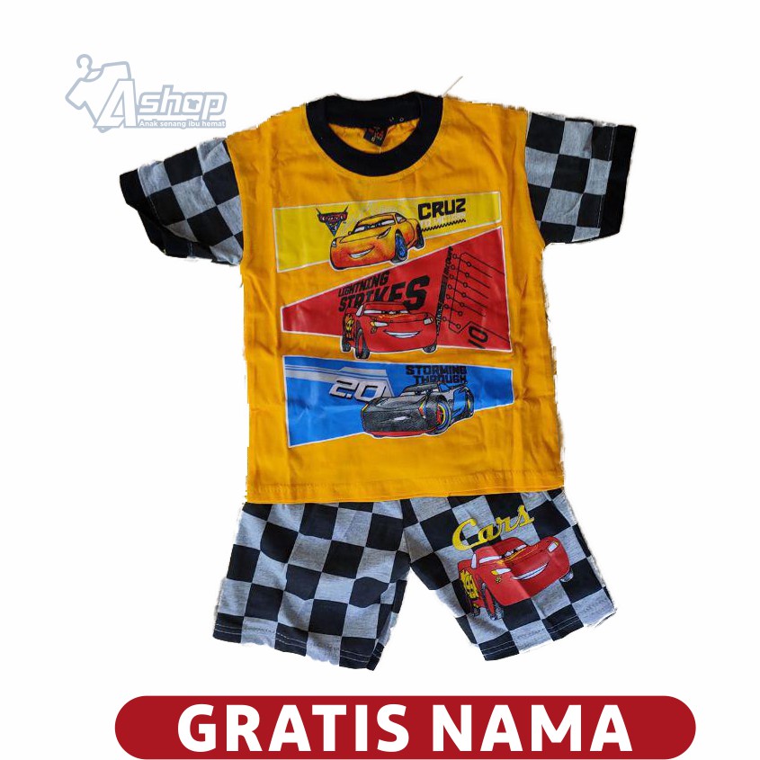 Baju Anak Setelan Cars