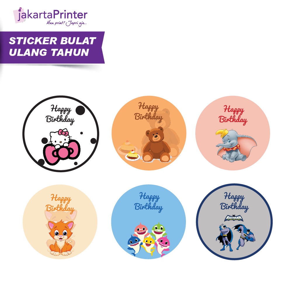 

STICKER BULAT ULANG TAHUN ANAK/STICKER ULTAH CUSTOM