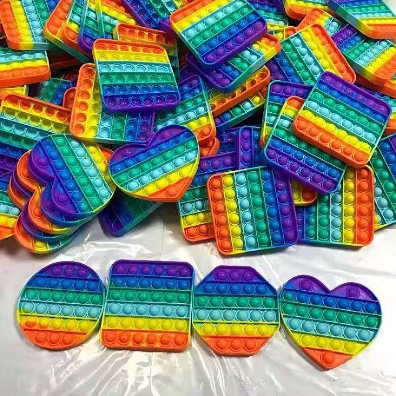COD TJM Pop It Murah Mainan Sensorik Pereda Stress/Fidget Pop Its Square Rainbow Multicolor Foxmind-4