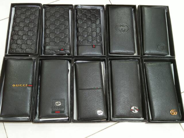 Dompet kulit asli panjang lipat Gg