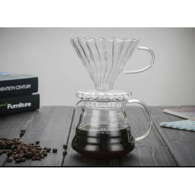 COFFEE SERVER KETTLE 350 ml (01) / TEKO KACA / TEKO KOPI / SERVER V60