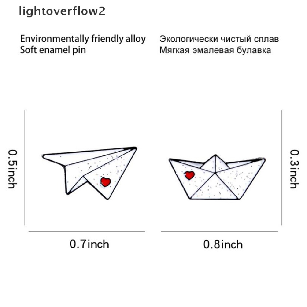 (lightoverflow2) Bros Pin Enamel Bentuk Kartun Pesawat Kertas Untuk Aksesoris Tas