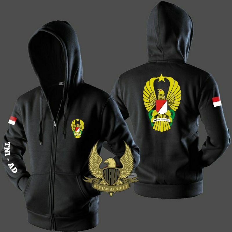 jaket sweater TNI AD,sweater hoodie zipper tni ad, sweater pria