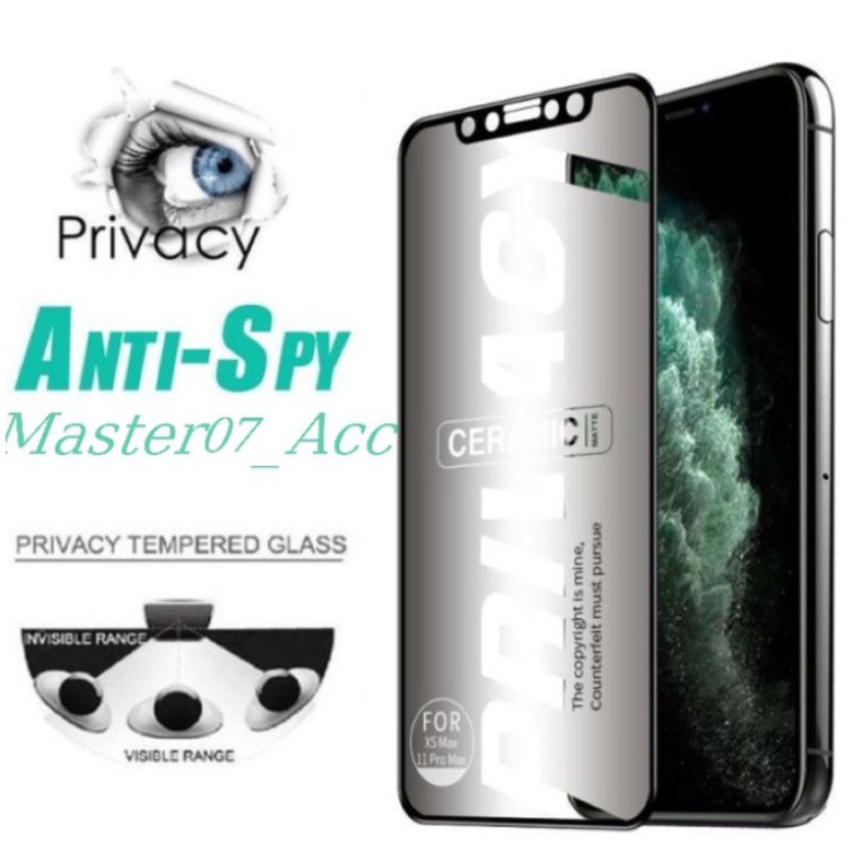 TG Ceramic Anti Spy IPHONE 6 6S 6SE 7 7 PLUS 8 8 PLUS X XS XR XS MAX, Anti Gores Keramik Anti Spy