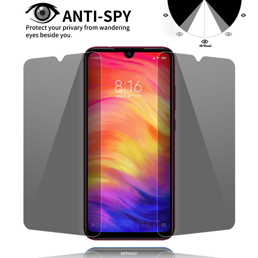 Pelindung Layar Tempered Glass 9h Anti Spy Untuk Xiaomi Redmi Note 7