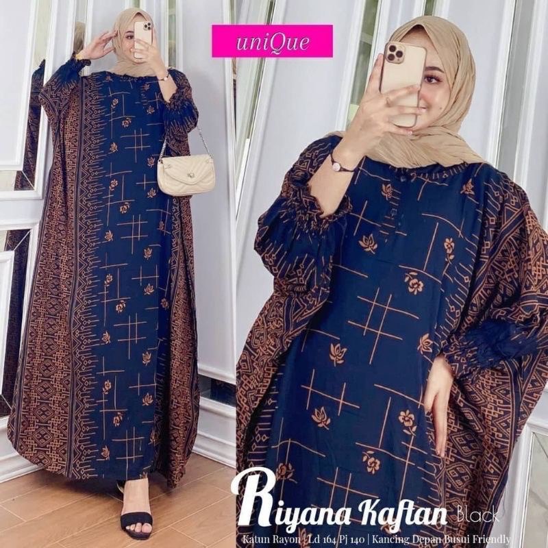 COD - Asmiranda Maxy Gamis Muslim Aurora Dress Shakila Aksen Renda Brukat Import Ld  110 Fit S - XL ( Free Bros ) Fashion Maxi Wanita Pesta Kondangan Modern Termurah Terlaris-KAFTAN RIYANA HITAM