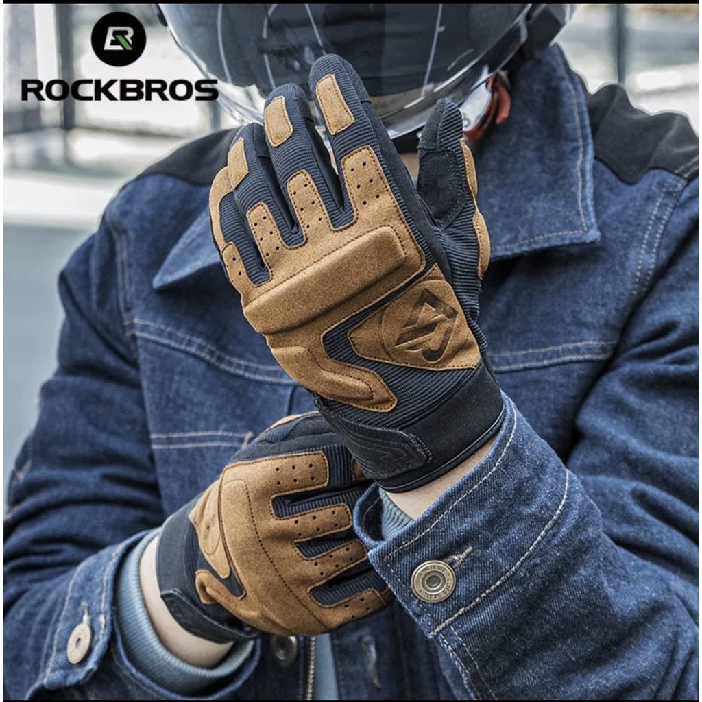 Rockbros Mt-003 Sarung tangan naik Motor &amp; sepeda bisa Touchscreen Gloves Unisex