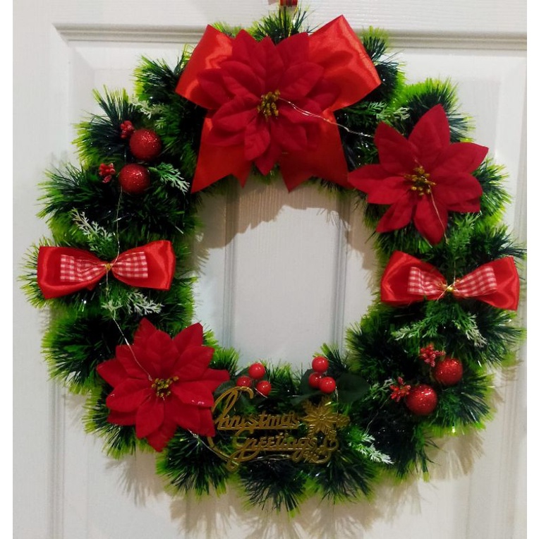 Krans Natal Ukuran Jumbo 35cm Hiasan Pintu
