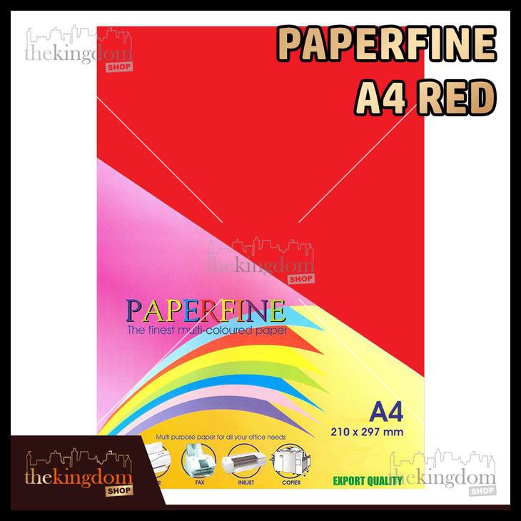 

EKSKLUSIF PAPERFINE KERTAS HVS WARNA A4 RED MERAH / ISI 25 LEMBAR !!!
