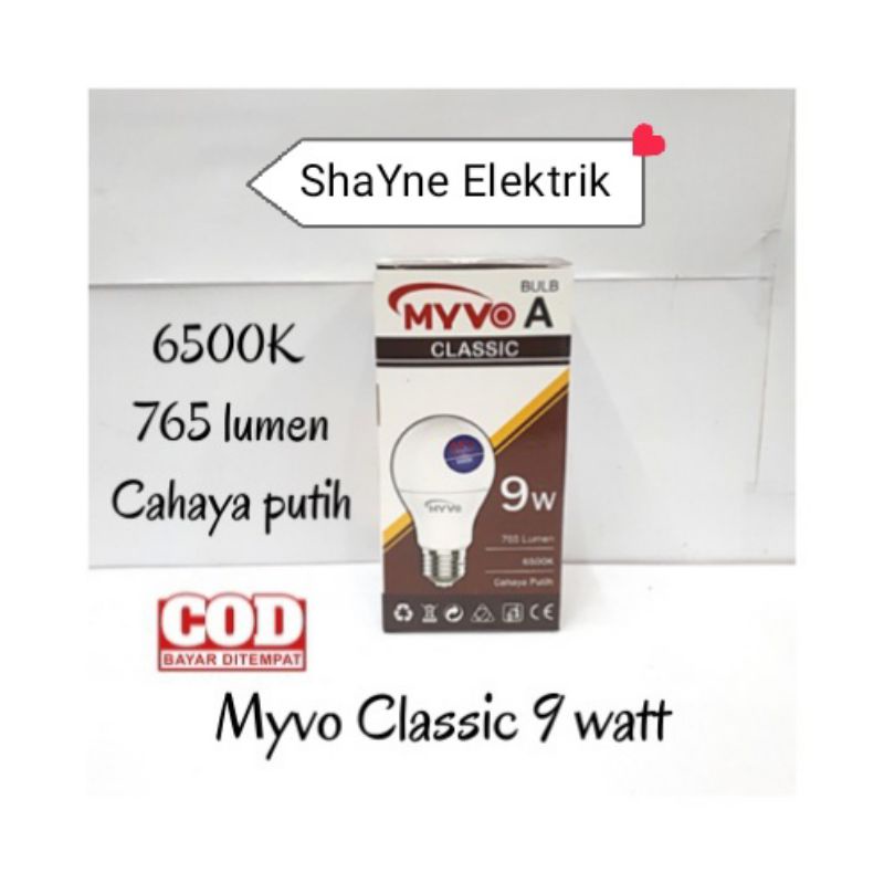 Lampu LED Bohlam MYVO CLASSIC 9 Watt Termurah