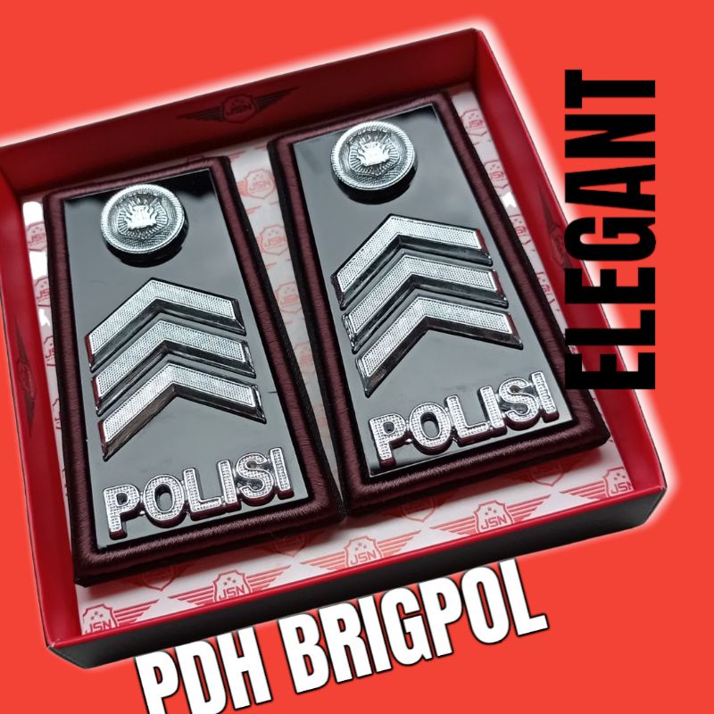 PANGKAT PDH BRIGPOL LIST BORDIR,,PANGKAT BRIGADIR,ATRIBUT BRIGADIR,AKSESORIS POLISI,POLRI