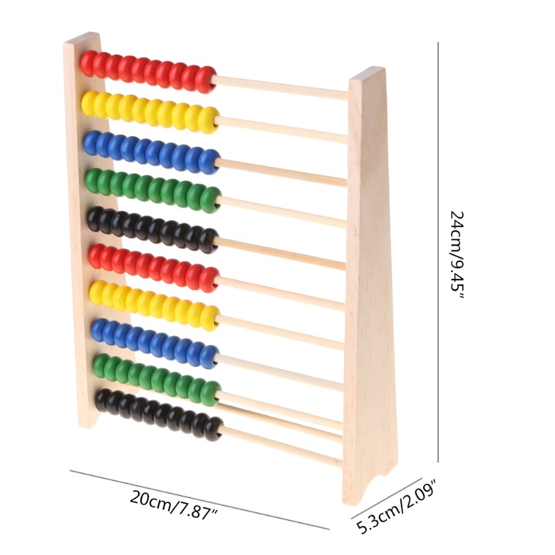 Mary Abacus 10-row Colorful Beads Counting Kid Maths Belajar Mainan Edukasi