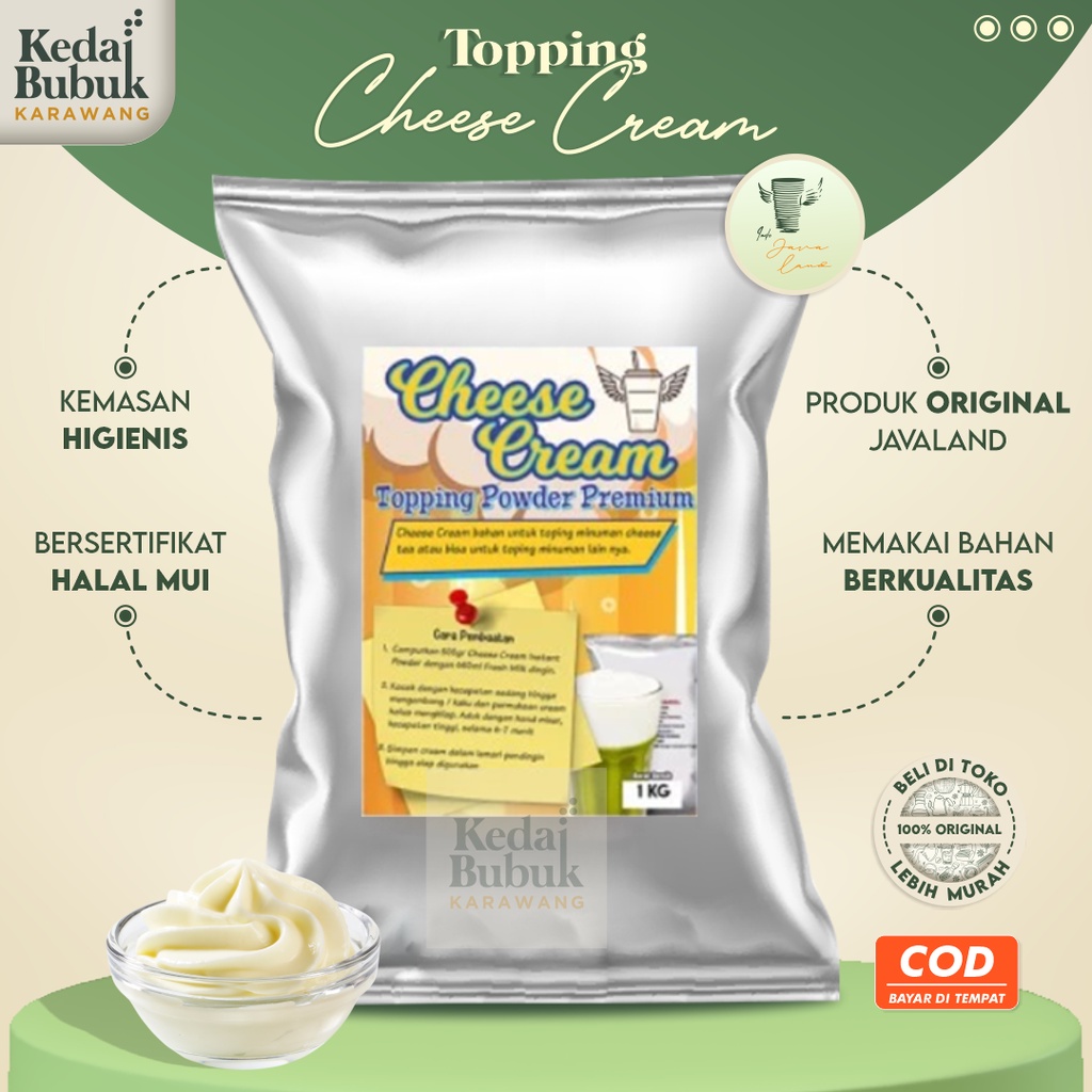 

Topping Toping Cheese Cream Bubuk Minuman Powder Drink Aneka Rasa Premium Kekinian 1kg Javaland Original