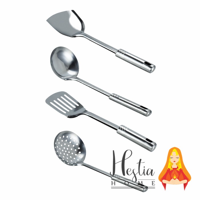 HOME PRO 4 Pcs 7 Pcs Kitchen Tool Sodet Centong Irus Kipas Set + Rak Stainless Steel
