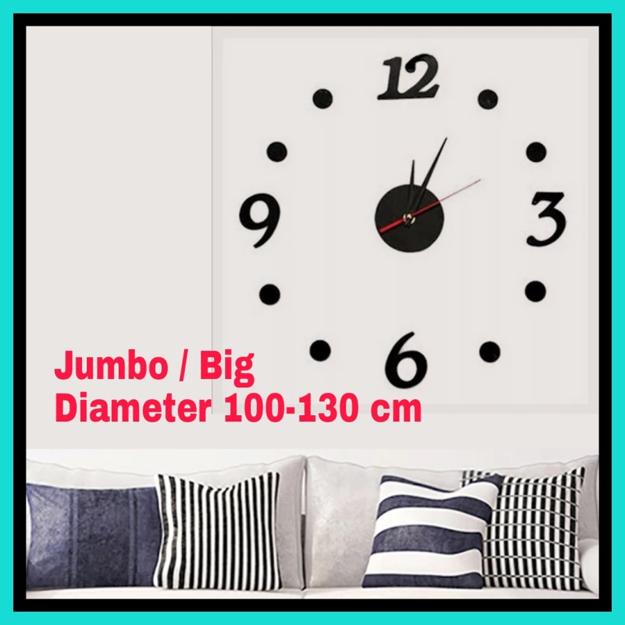 JAM DINDING 3D DIY DEKORASI WALL BIG / SMALL CLOCK DIY