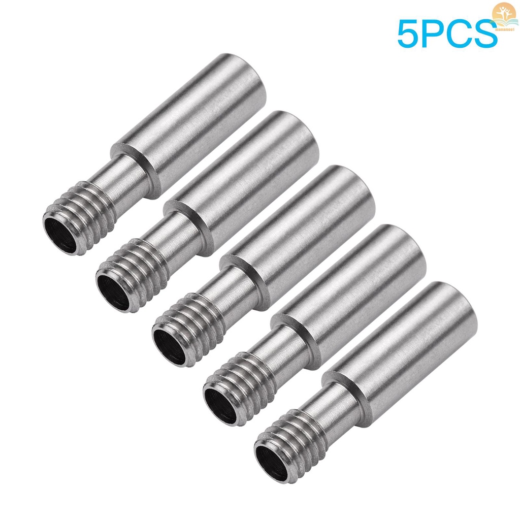 5pcs All-Metal Heatbreak Throat MK8 Extruder Throat Tube M6 Screw 26mm Length Compatible with CR-10/Ender Series 3D Printer Hotend