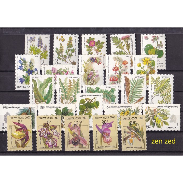 

0331 Perangko Rusia / Ex Uni Soviet Tema Flora Komplit set 5v Mnh
