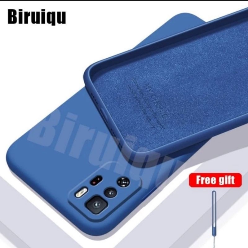 Case Redmi 10 Tali Cover Silikon Casing Soft Case Handphone-Biru