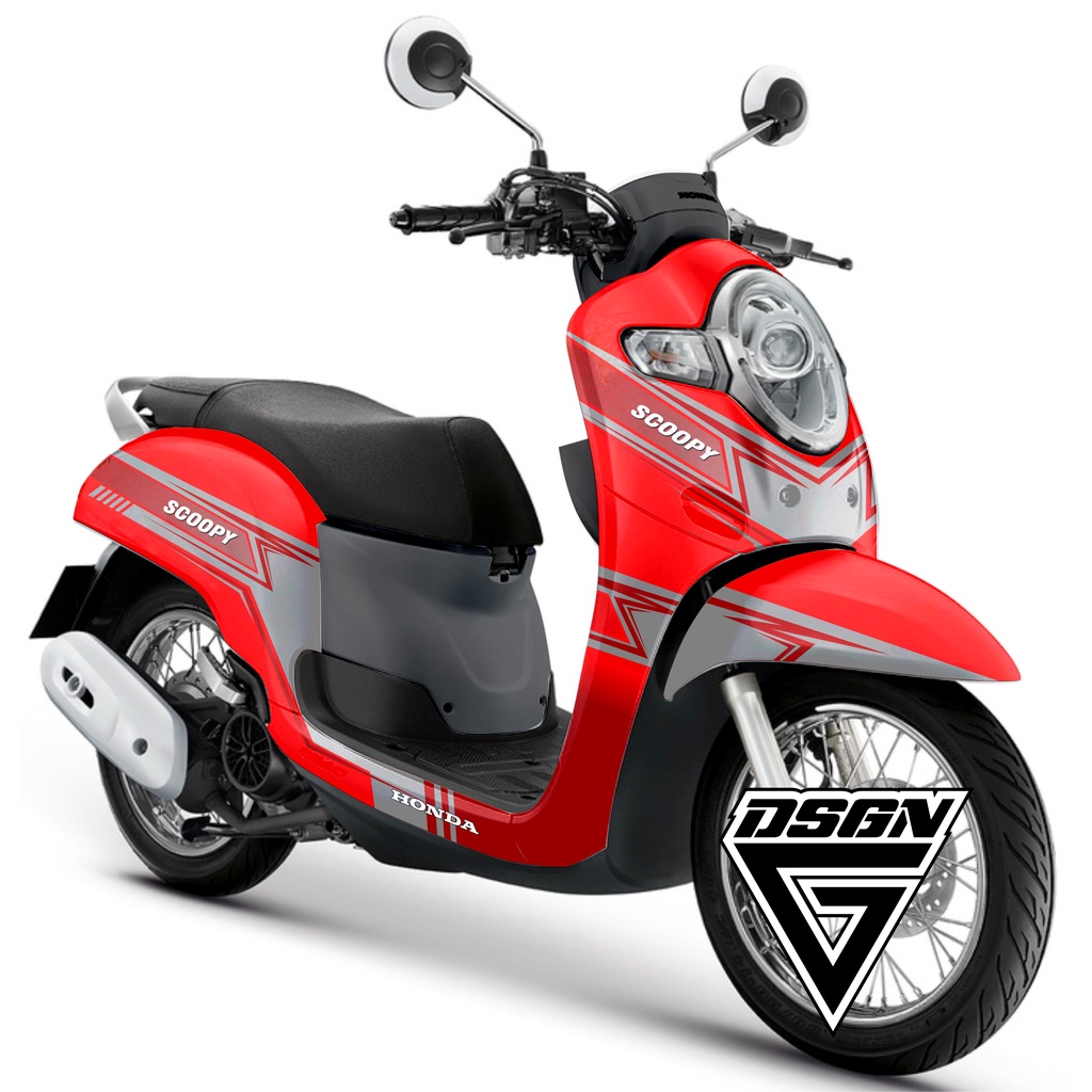 Decal scoopy full body Full Blok Decal Scopy Dekal New grafis kalem merah