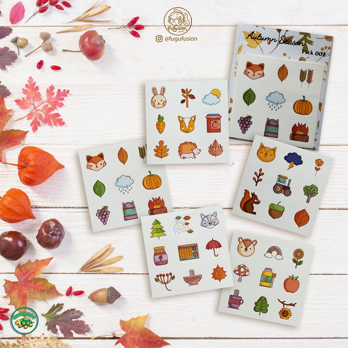

Sticker / Stiker Deco Aesthetic Pack Autumn Season 002 Utk Laptop, Buku, Diary, Journal, dll