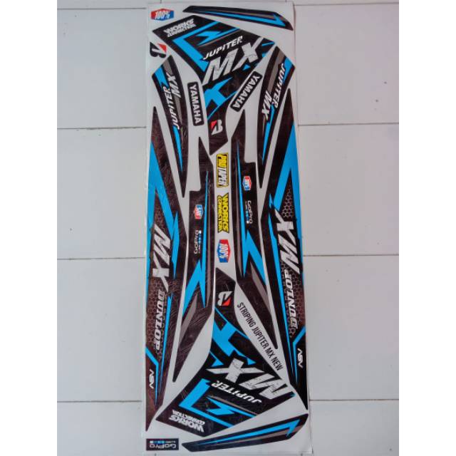 Striping sticker variasi Yamaha Jupiter mx135 new Dunlop warna biru