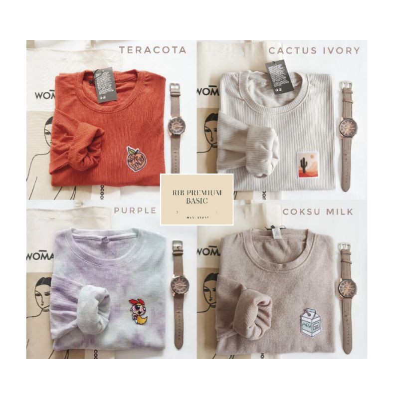 [KAOS TEBAL] Kaos Lengan Panjang RIB Premium Basic