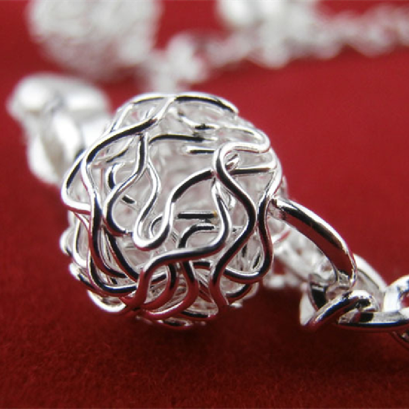 Gelang Kaki Lapis Silver Hias Bola Lonceng Gaya Korea Untuk Wanita