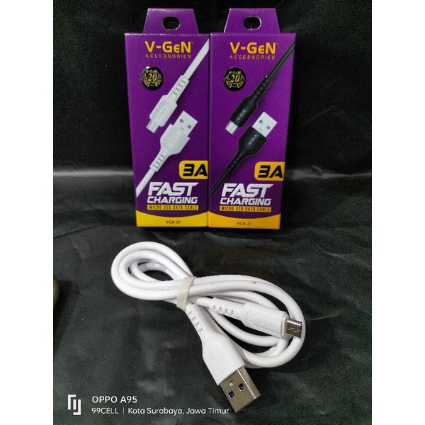Kabel data fast charging micro USB 3A V-Gen model VCB-21