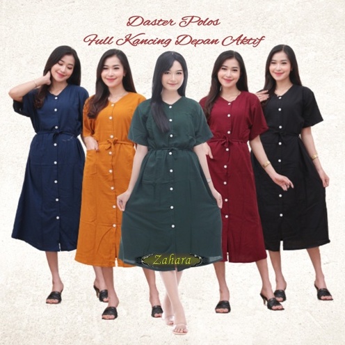 Daster Busui Kekinian Murah Daster Polos Rayon Premium Model Terbaru Full Kancing Depan Aktif COD