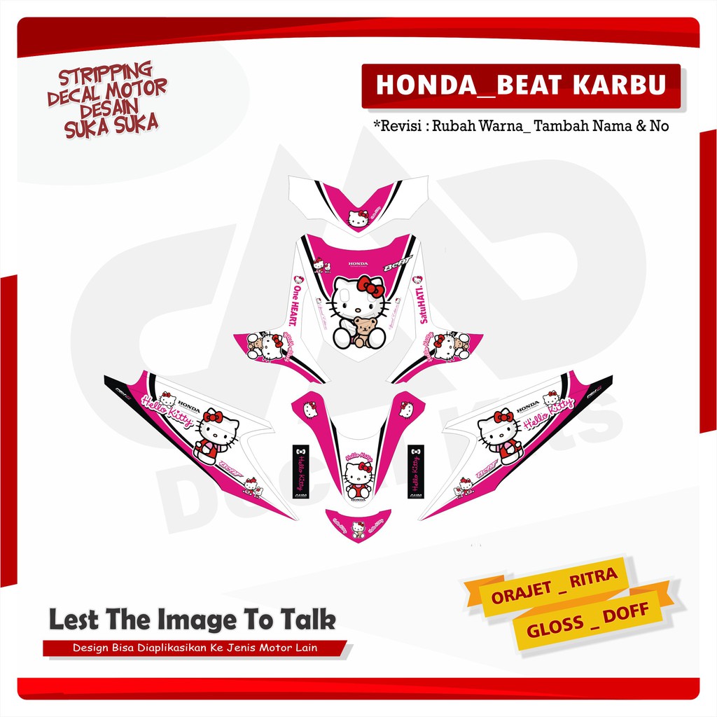 Stiker Motor Beat Decal Motor Beat Stiker Beat Karbu Full Body HELLO KITY PING Full Body