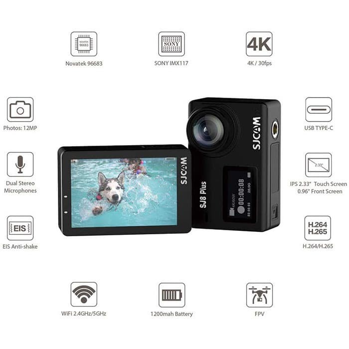 SJCAM SJ8 PLUS 4K Touchscreen Action Kamera Master 32GB