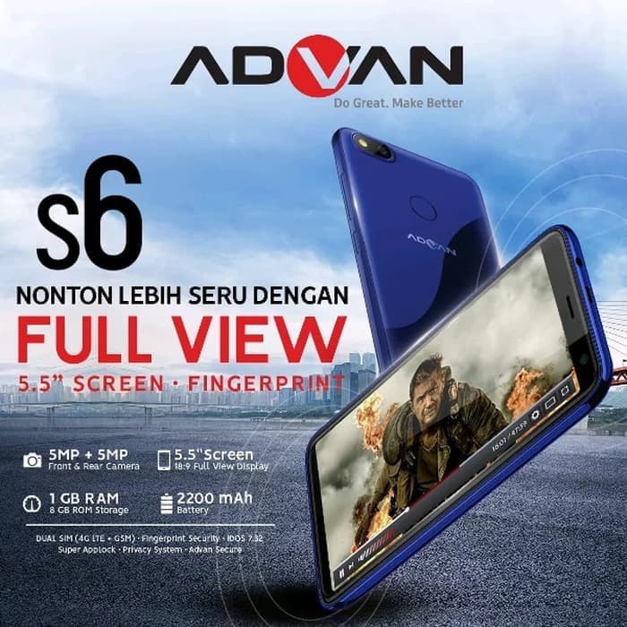 Advan S6 4G LTE Ram 1/8GB Garansi Resmi