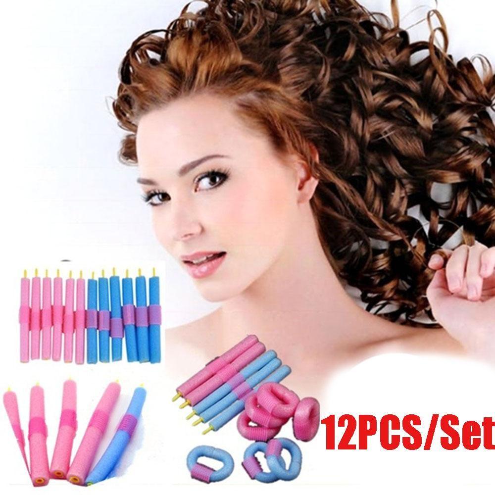 12Pcs/lot Foam Curler Hair Bendy Roller DIY Styling Tools Sponge Salon Hair Curling