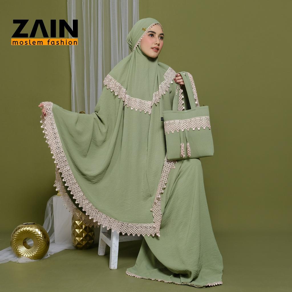 ZAIN - Mukena Dewasa Shanum 3in1 Crinkle Airplow Premium Jumbo Mewah