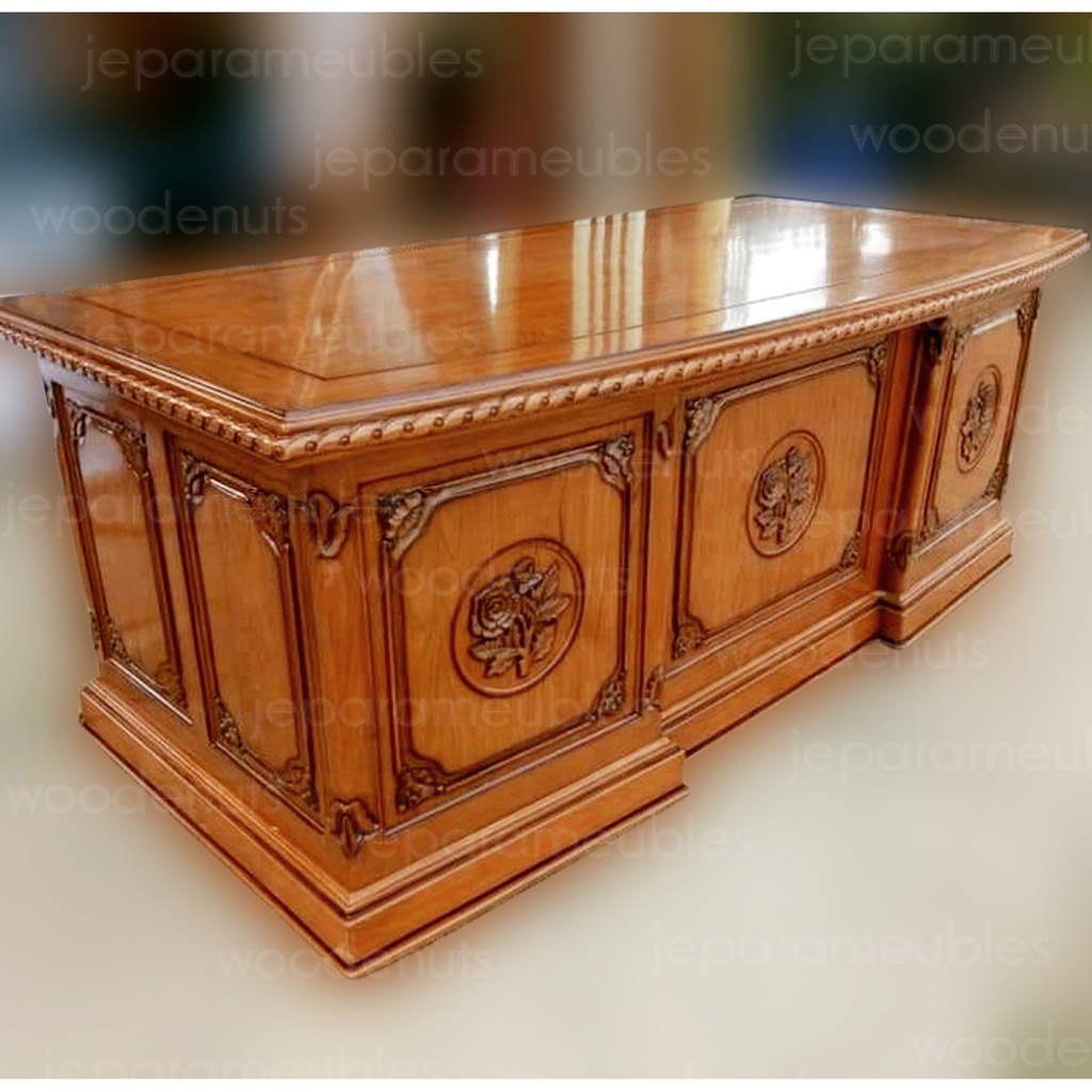 Meja Kantor Ukir Provil Jati