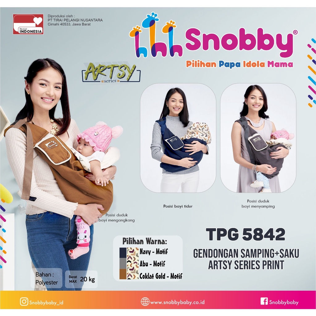 Snobby Tas Bayi Medium Artsy Series Double Saku Print TPT5872 Snobby Tas Bayi MEDIUM Saku TPT 5871 Print Artsy Series//Tas Bayi Kecil Double Sakut TPT 5873 Print Artsy Series