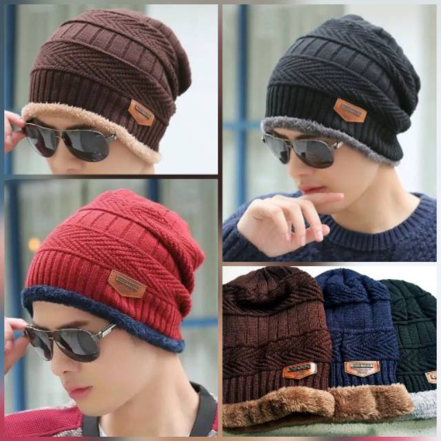 Topi Kupluk Musim Dingin Pria Wanita Winter Cap Beanie Fashion Hangat