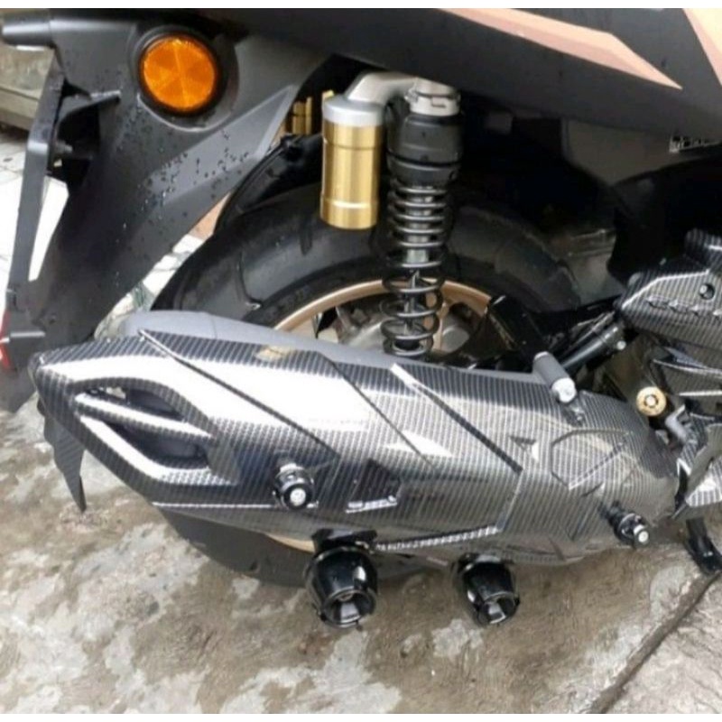 COVER TUTUP KNALPOT YAMAHA NEW NMAX 2020 2021 MERK NEMO CARBON