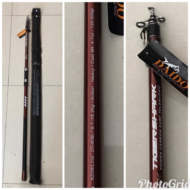 Joran Pasiran Surf Telescopic 360/390/420cm Daido Tigershark 20-40Lb