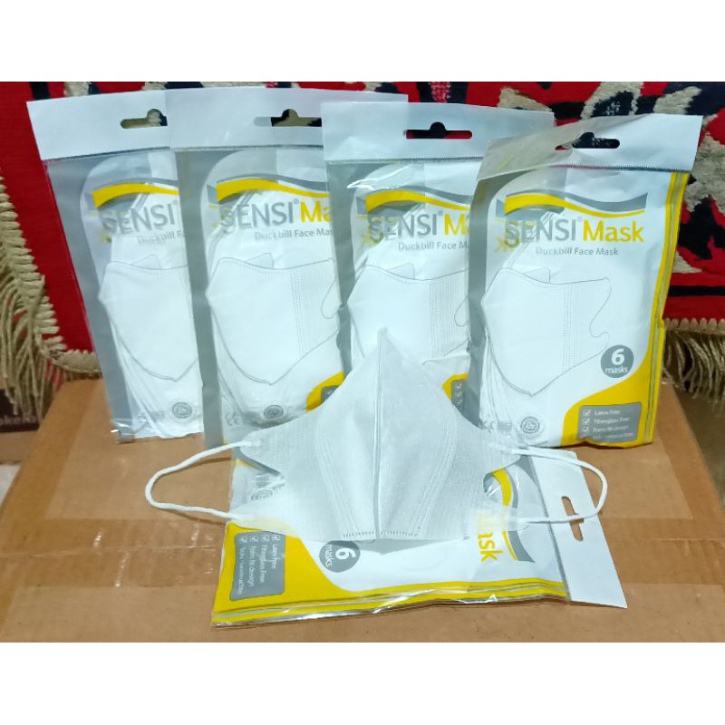 Masker Duckbill 3 ply Sensi 6pcs/pack