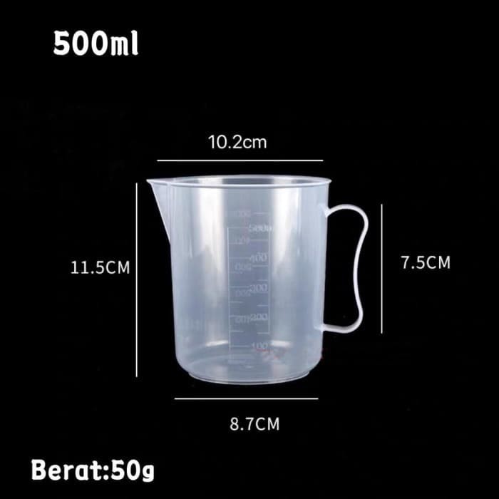 Gelas ukur plastik 500ml measuring cup 500 ml